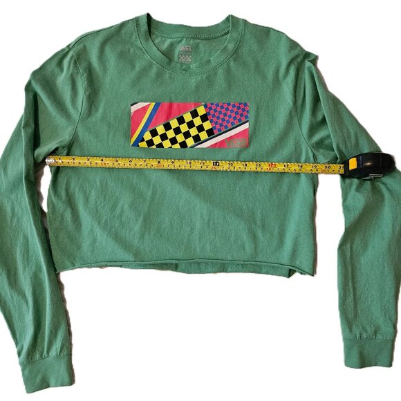 VANS Ramp Tested Ls Crop Long Sleeve Green Cropped T-Shirt Size Medium - Picture 3 of 11
